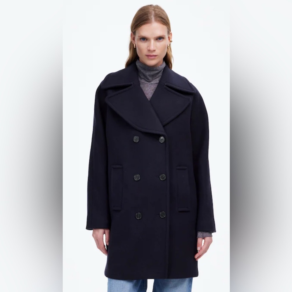 Madewell Oversized Collar Dark Blue Peacoat